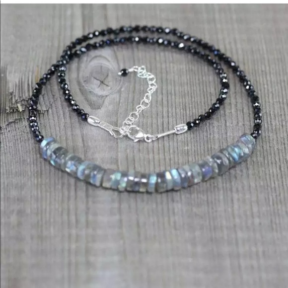 Lamorajewels Jewelry - Labradorite & Spinel 925 Sterling Beaded Necklace
